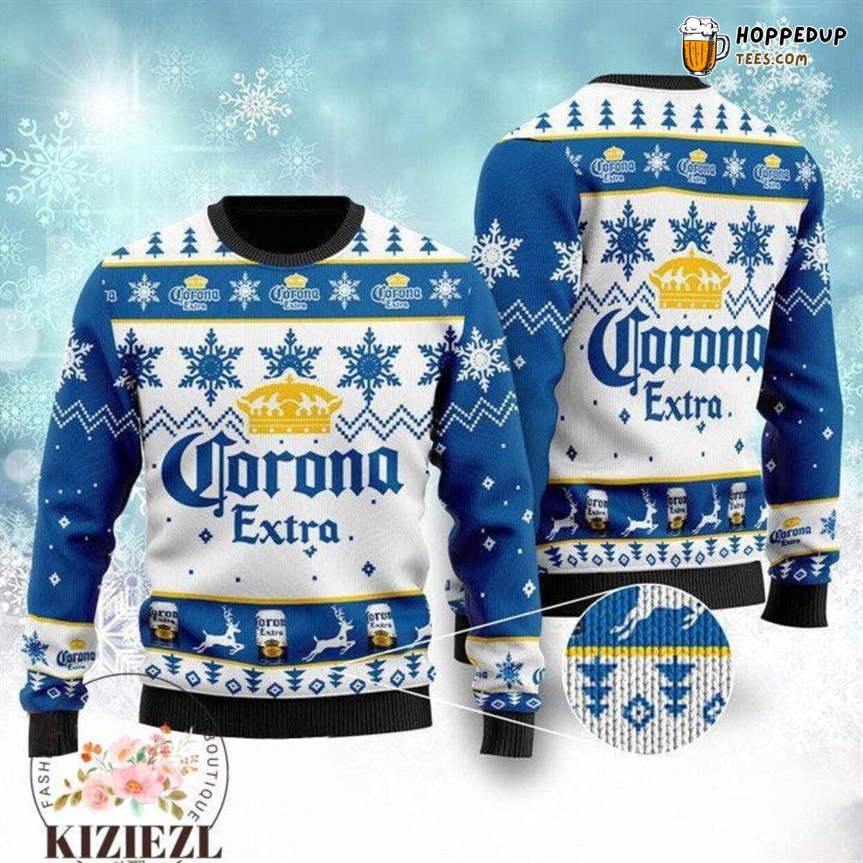 Corona Extra Beer Christmas Ugly Sweater Festive Winter Design