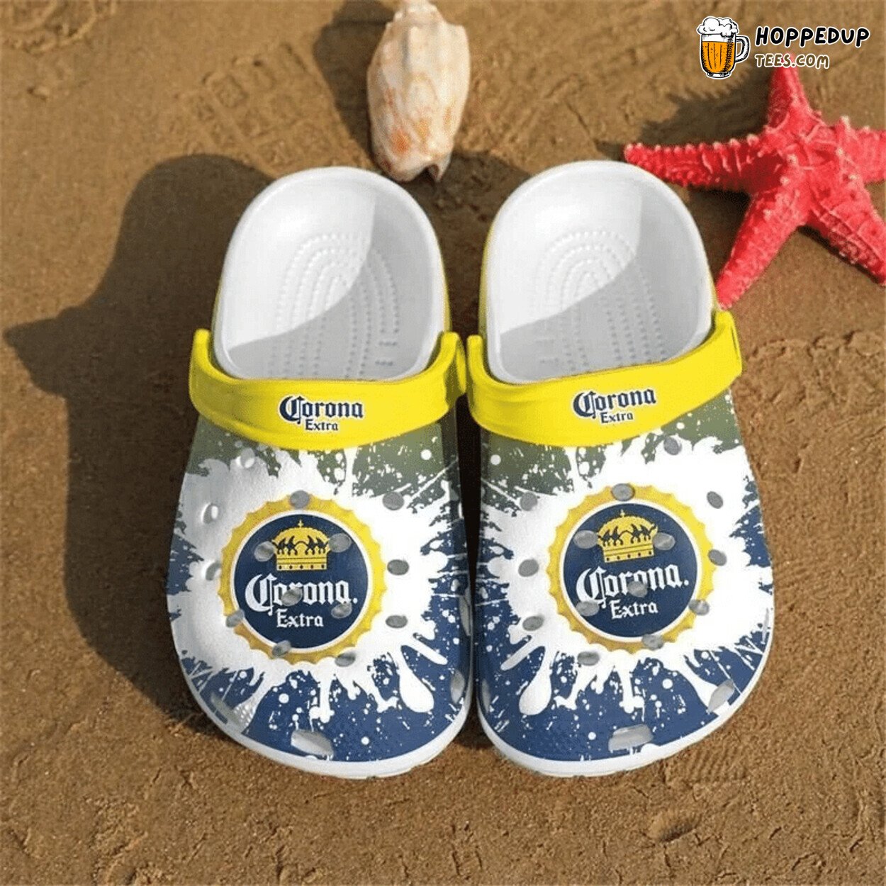 Corona Extra Beer Drop Theme Clog Shoes Unique Alcoholic Beverage Style