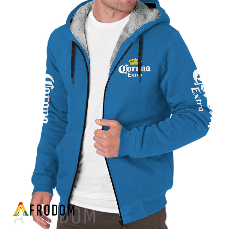 Corona Extra Beer Fleece Zip Up Hoodie HU