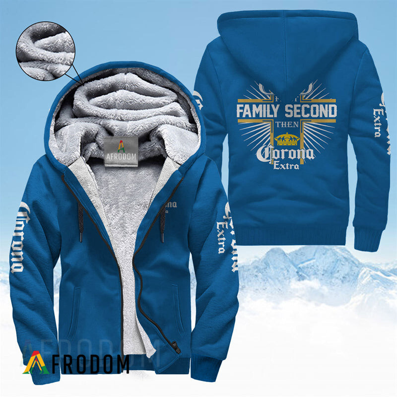 Corona Extra Beer Fleece Zip Up Hoodie HU