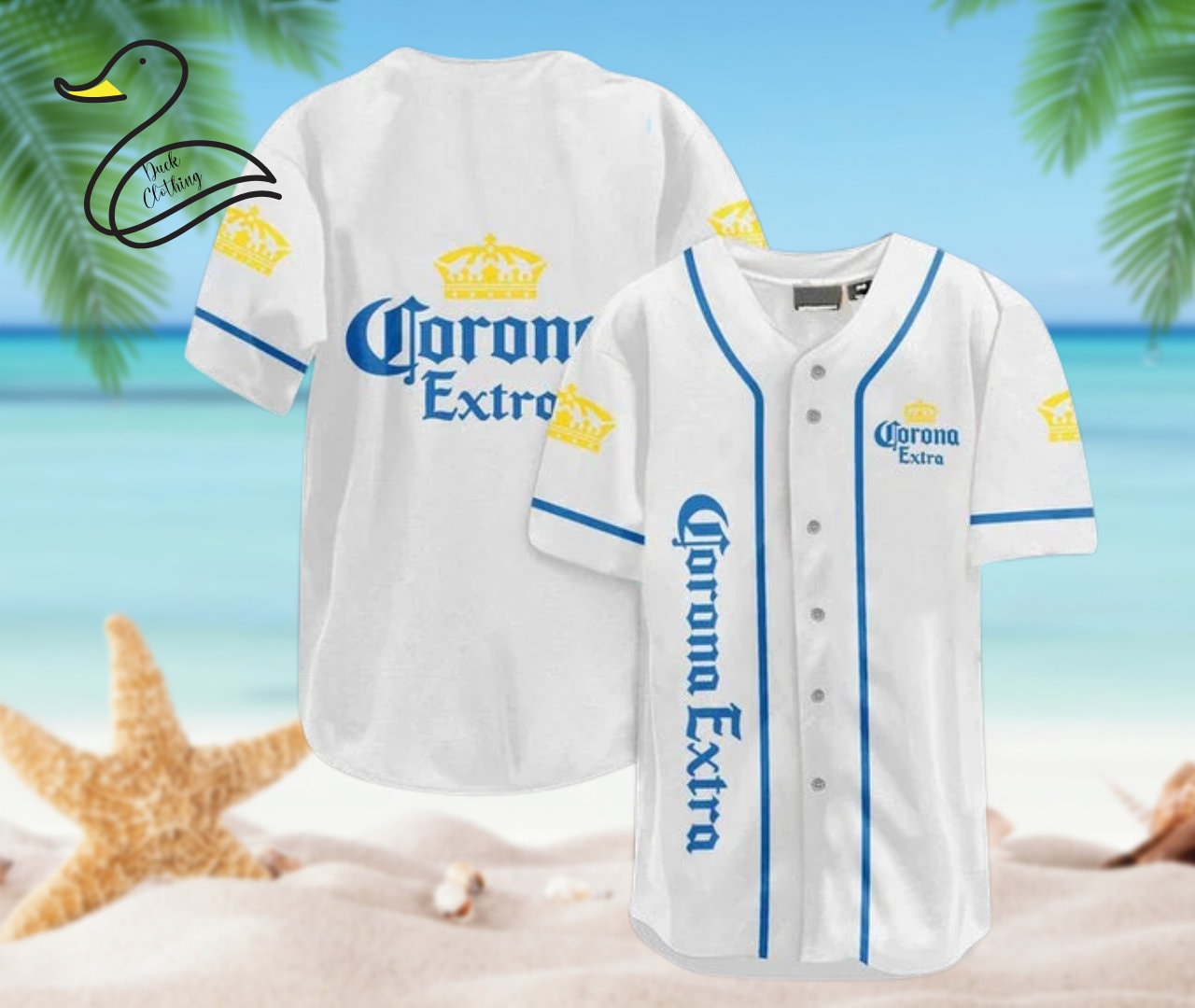 Corona Extra Beer Themed Baseball Jersey HU