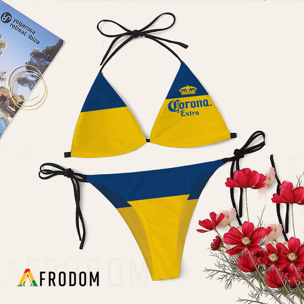 Corona Extra Beer Triangle Bikini Set Swimsuit HU
