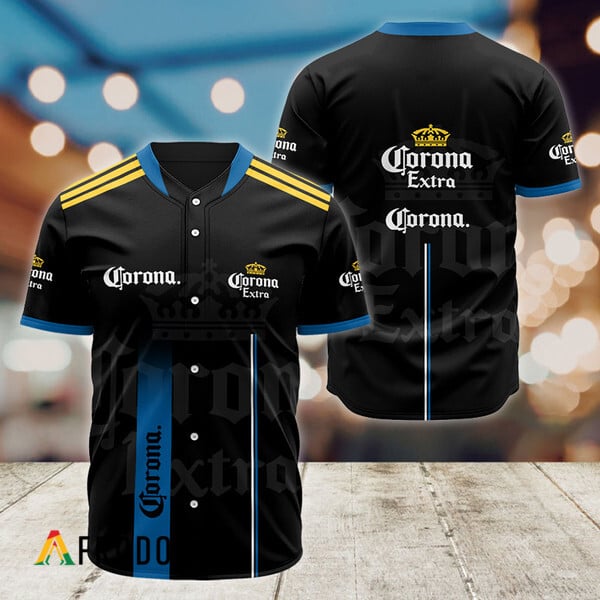 Corona Extra Black Logo Baseball Jersey HU