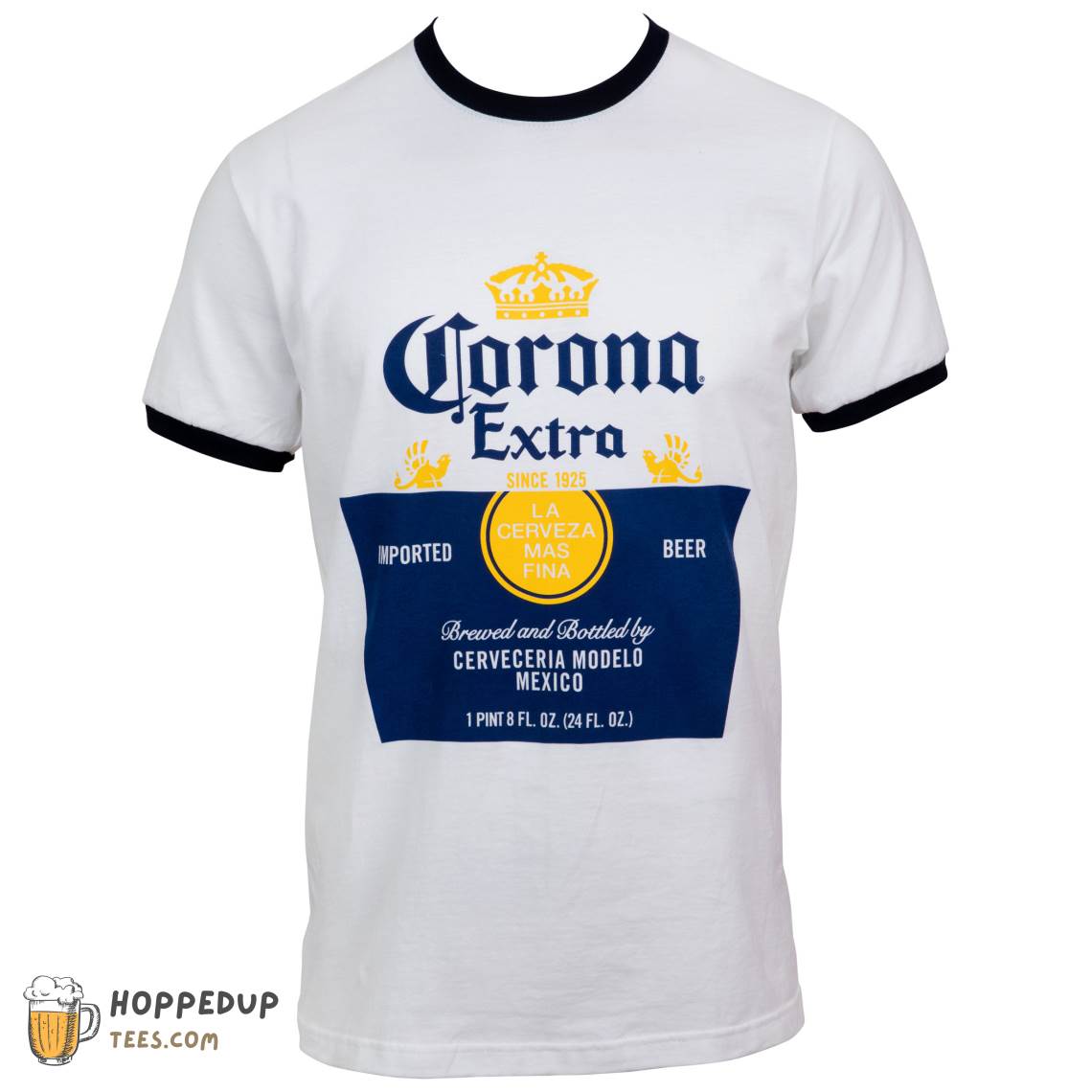 Corona Extra Classic Label Design Ringer Graphic Tees