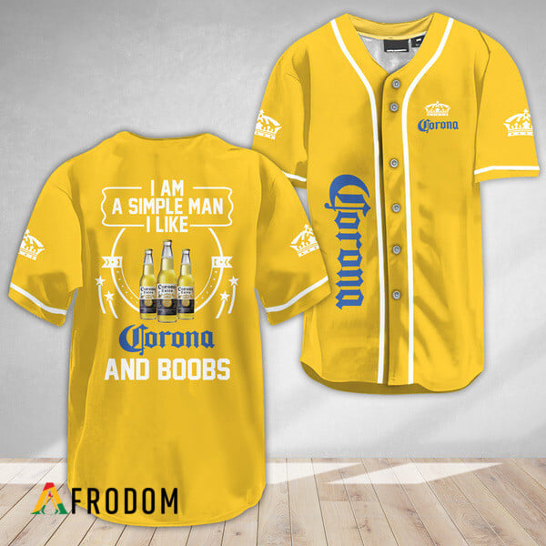Corona Extra Fan Baseball Jersey I Like Corona and Boobs HU