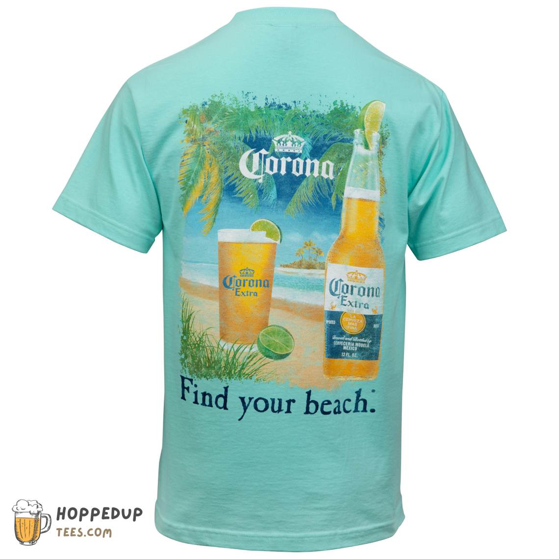 Corona Extra Find Your Beach Back Print Graphic Tee