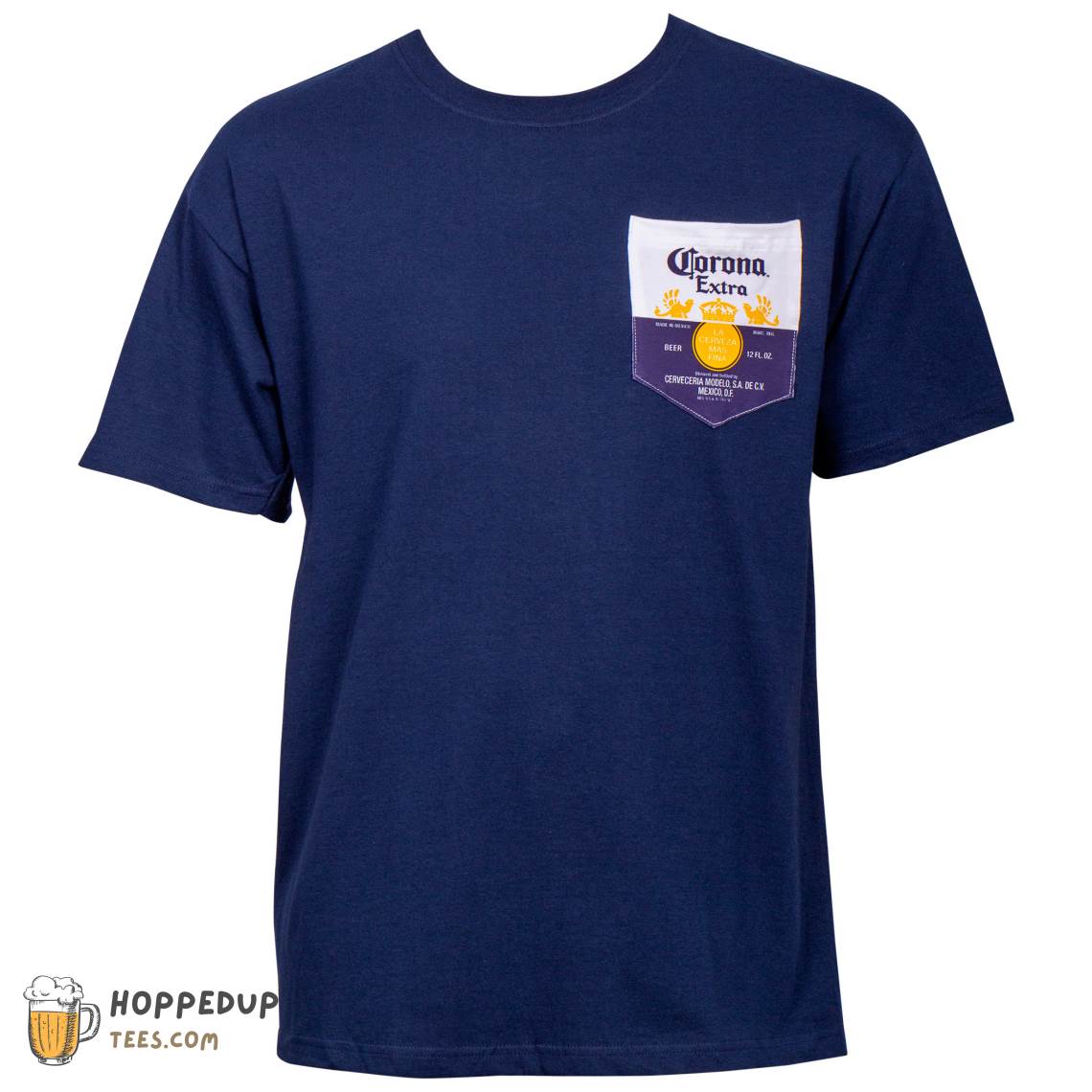 Corona Extra Front And Back Label Pocket Graphic Tee