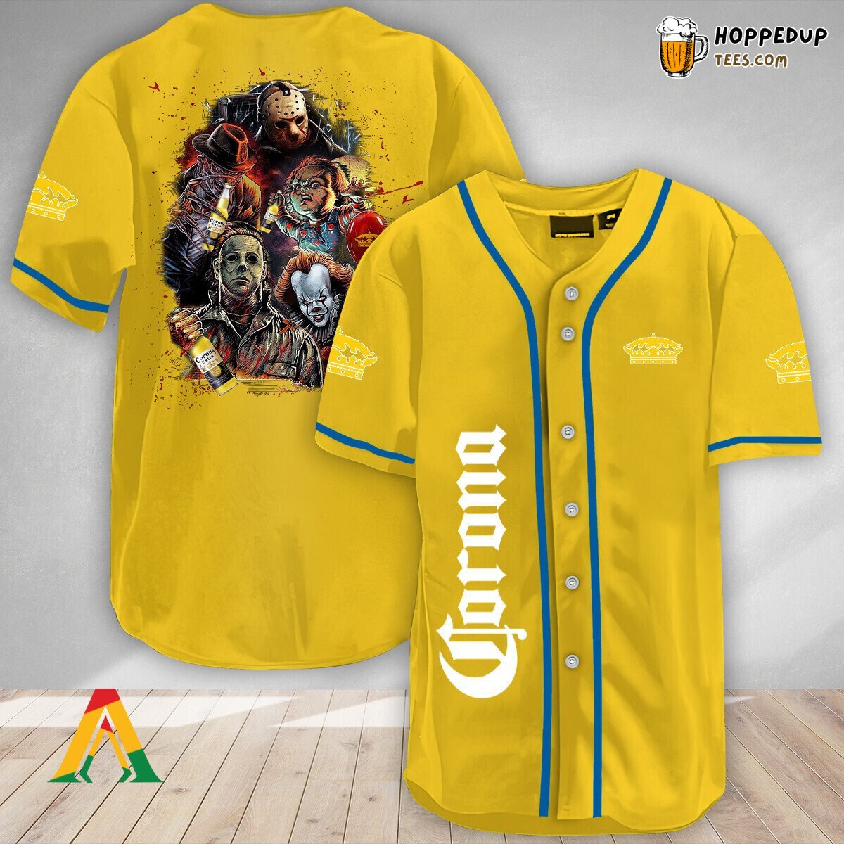 Corona Extra Halloween Horror Characters Baseball Jersey Unique Design