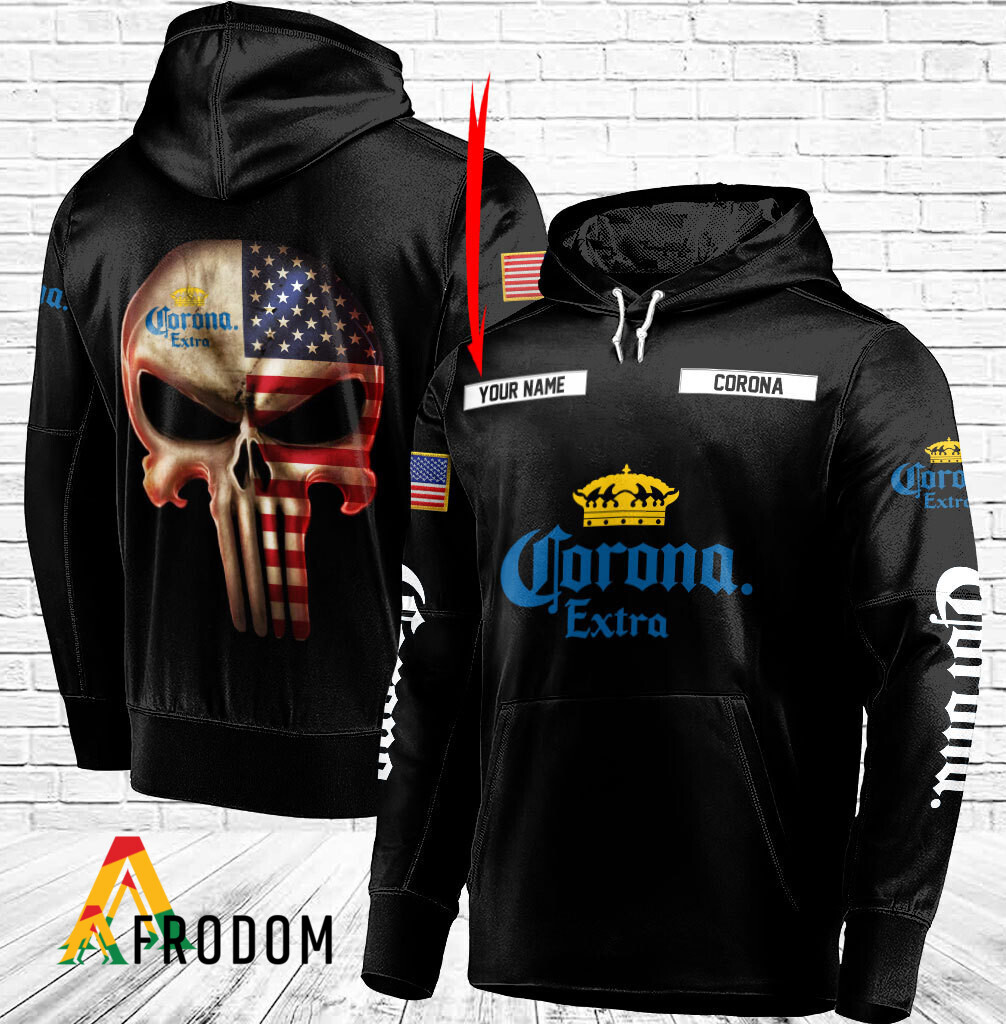 Corona Extra Personalized Skull Flag Hoodie HU