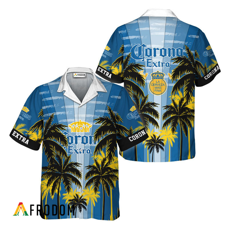 Corona Extra Tropical Coconut Palms Hawaiian Shirt HU