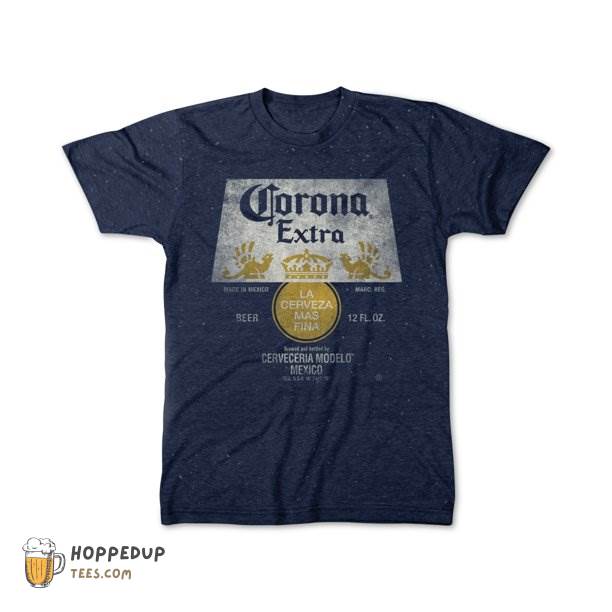 Corona Navy Blue Small Extra Beer Crewneck Graphic Tee