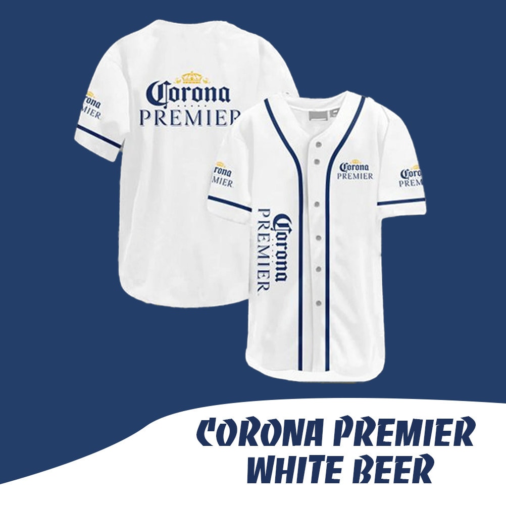 Corona Premier White Fashion Baseball Jersey HU