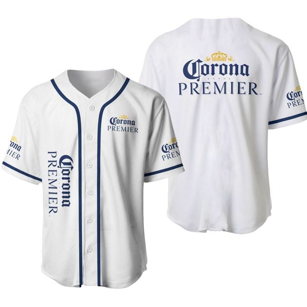 Corona Premier White Sport Baseball Jersey HU