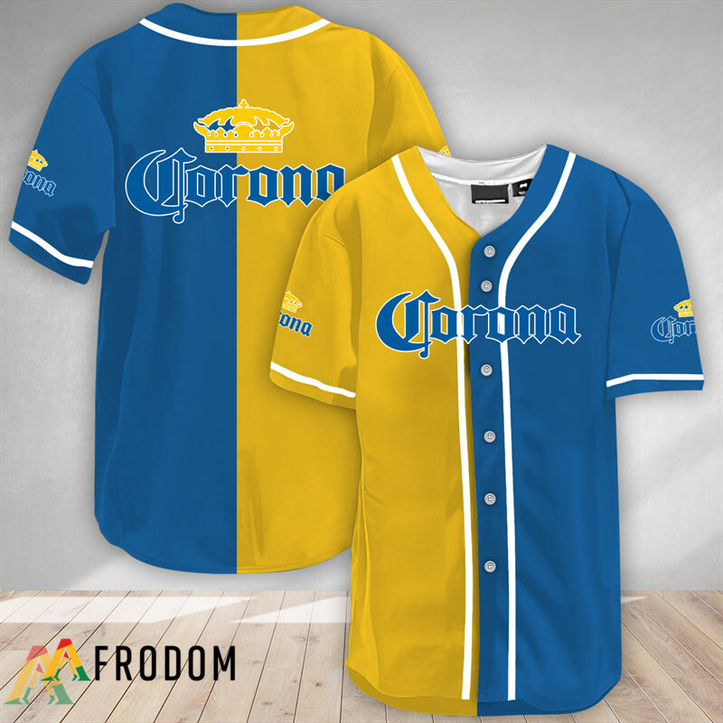 CoronaExtra YellowAndBlue Split Baseball Jersey HU