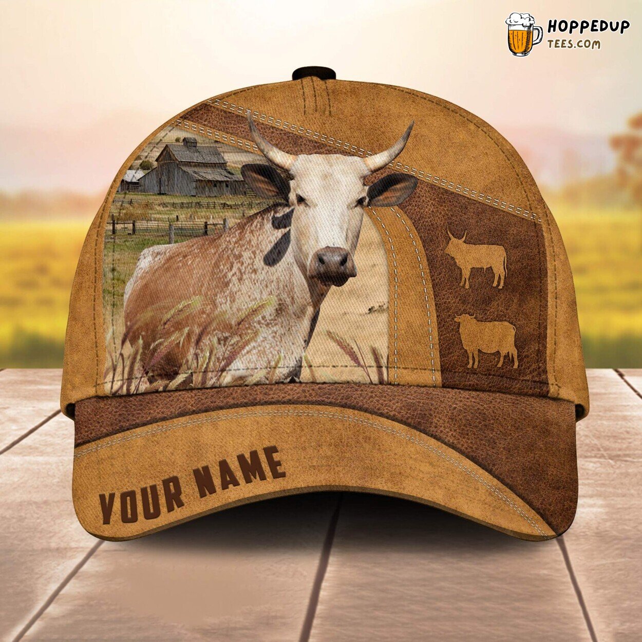 Corriente Cale 3D Custom Cap All Over Print Baseball Farm Animal Lover Leather