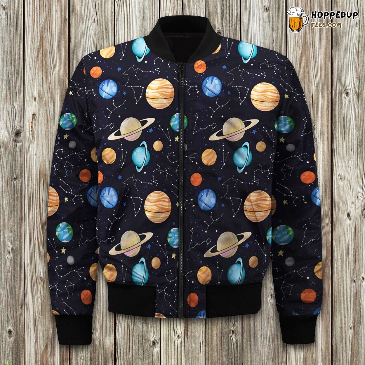 Cosmic Odyssey Space Adventure Winter Bomber Jacket Stylish Warmth