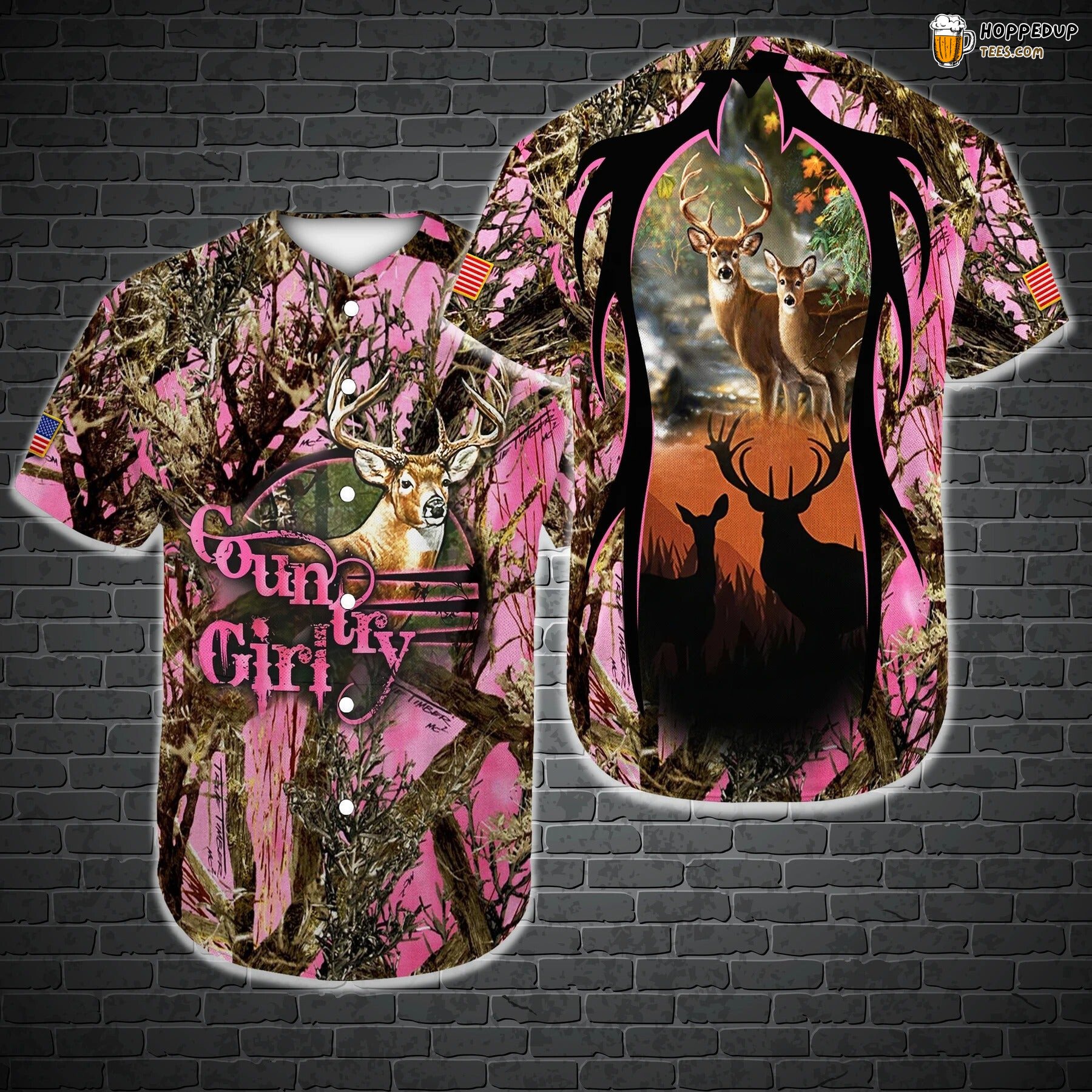 Country Girl Hunting Deer Hunting Baseball Tee Jersey Shirt Printed 3D