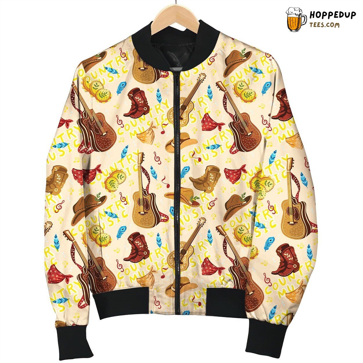 Country Music Cowboy Hat Guitar Bomber Jacket