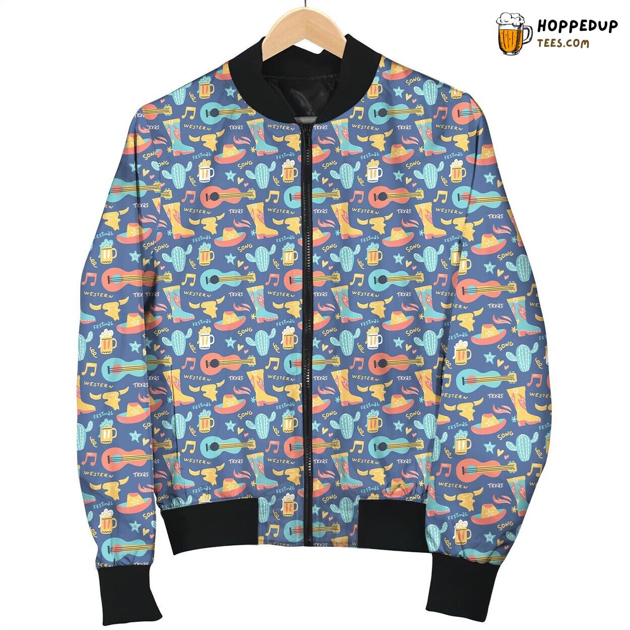 Country Music Moot And Guitar Bomber Jacket