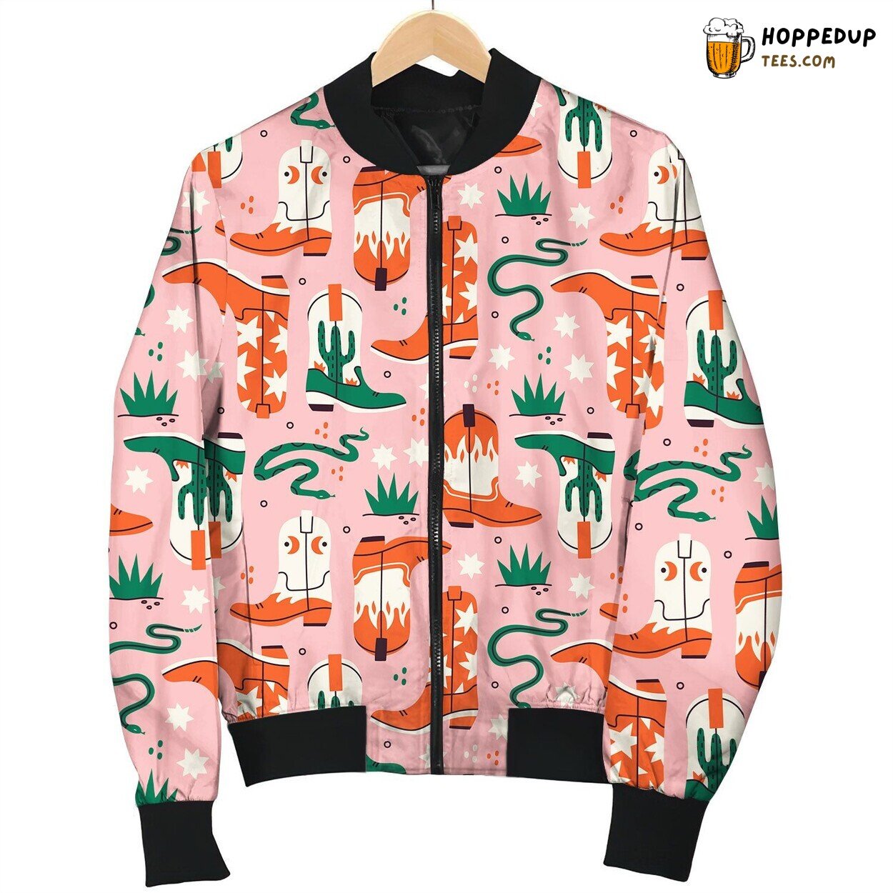Country Music Snake Cowboy Boot Bomber Jacket