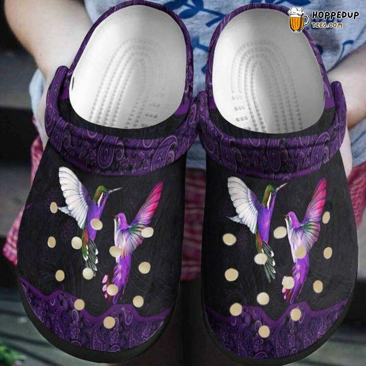 Couple Hummingbird Personalized Rubber Clog Shoes Comfy Lover’s Gift Idea