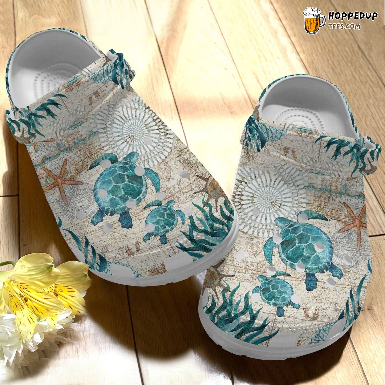 Couple Turtles Love Ocean Theme Crocbland Clog Shoes Unisex Design Gift