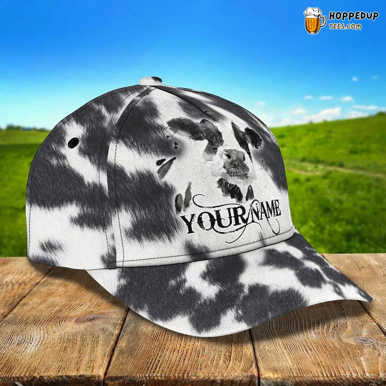 Cow Design 3D Classic Cap Personalized Name Elegant Unique Premium Styling