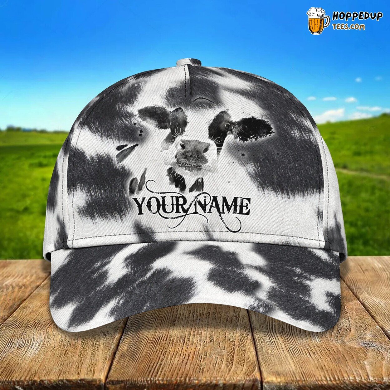 Cow Design 3D Classic Cap Personalized Name Elegant Unique Premium Styling