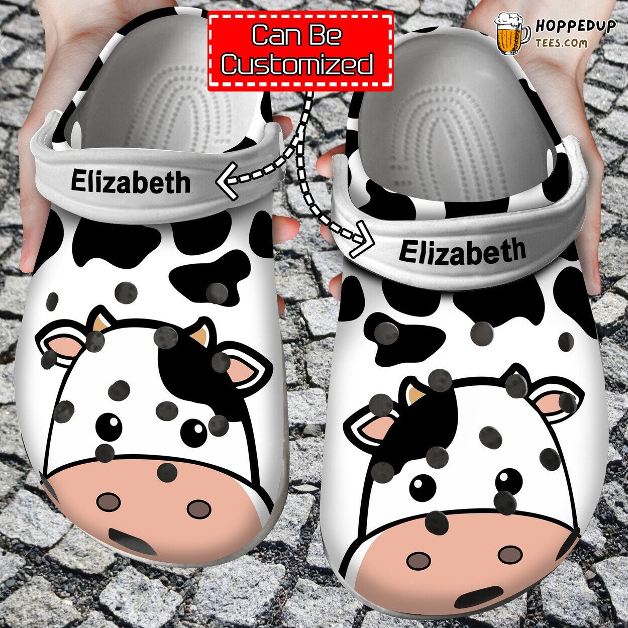 Cow Face Print Personalized Comfortable Clogs Animal Inspired Footwear