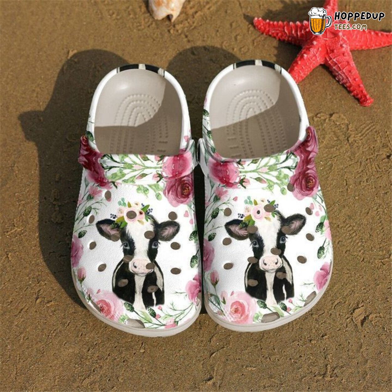 Cow Happy Themed Classic Comfortable Clogs Shoes Unique Animal Lovers Gift