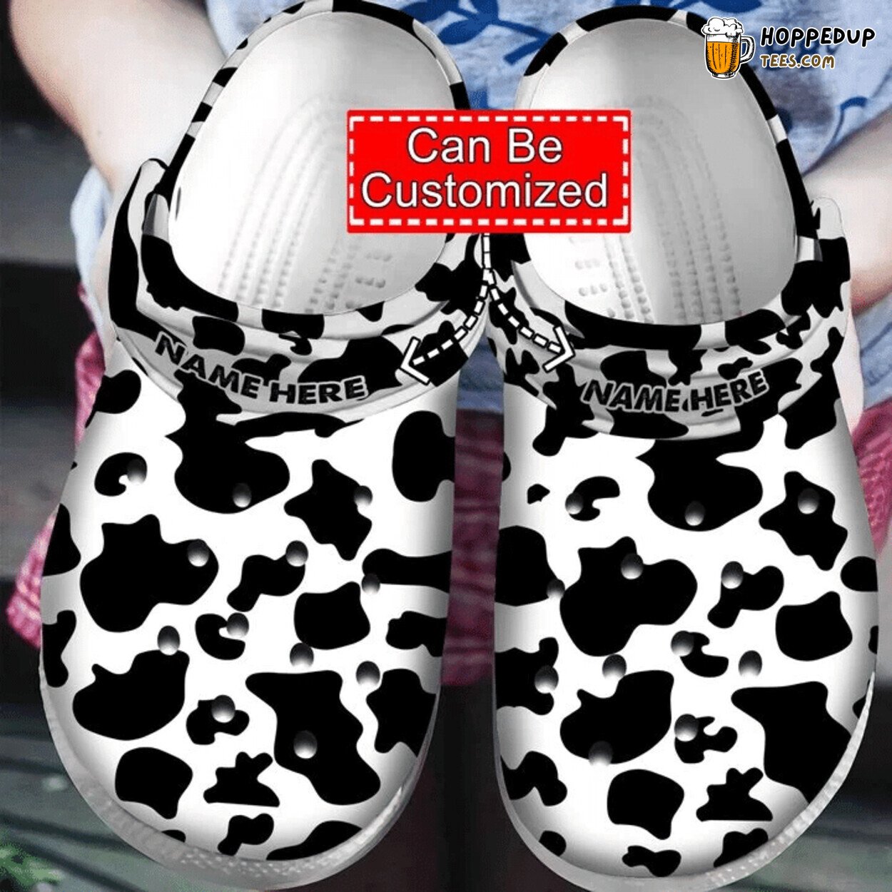 Cow Pattern Skin Dairy Farmer Cattle Lovers Comfy Rubber Clog Shoes