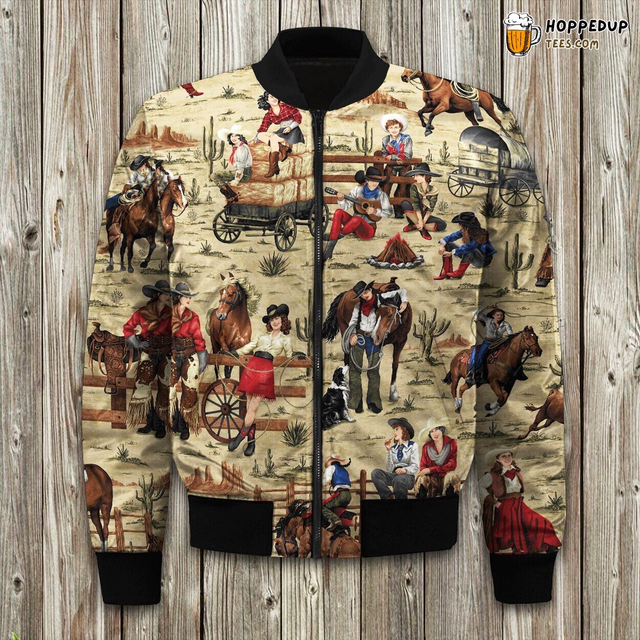 Cowboy Cowboy Riding A Horse Bomber Jacket