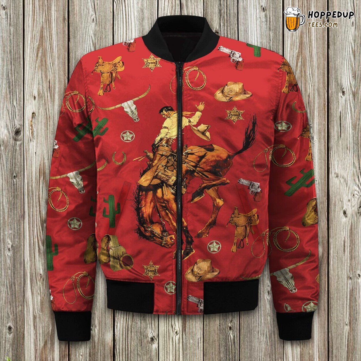 Cowboy Life Red Essence Winter Bomber Jacket Rugged Western Lifestyle