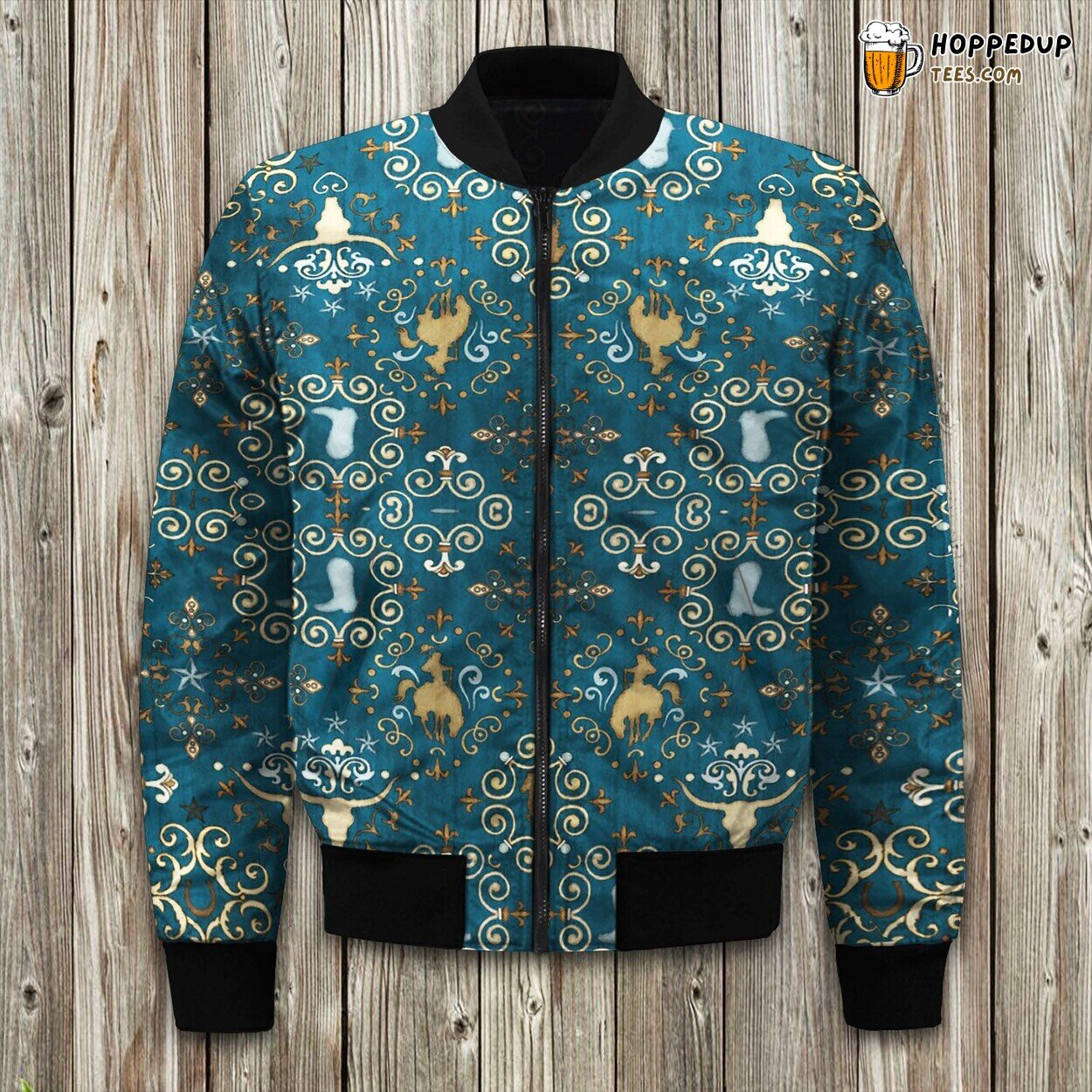 Cowgirl Western Flair Winter Bomber Jacket Rodeo Charm Displayed