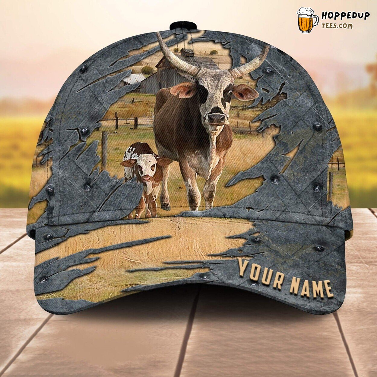 Cows Customized 3D Printed Cap Baseball Lovers Leather Pattern Animal