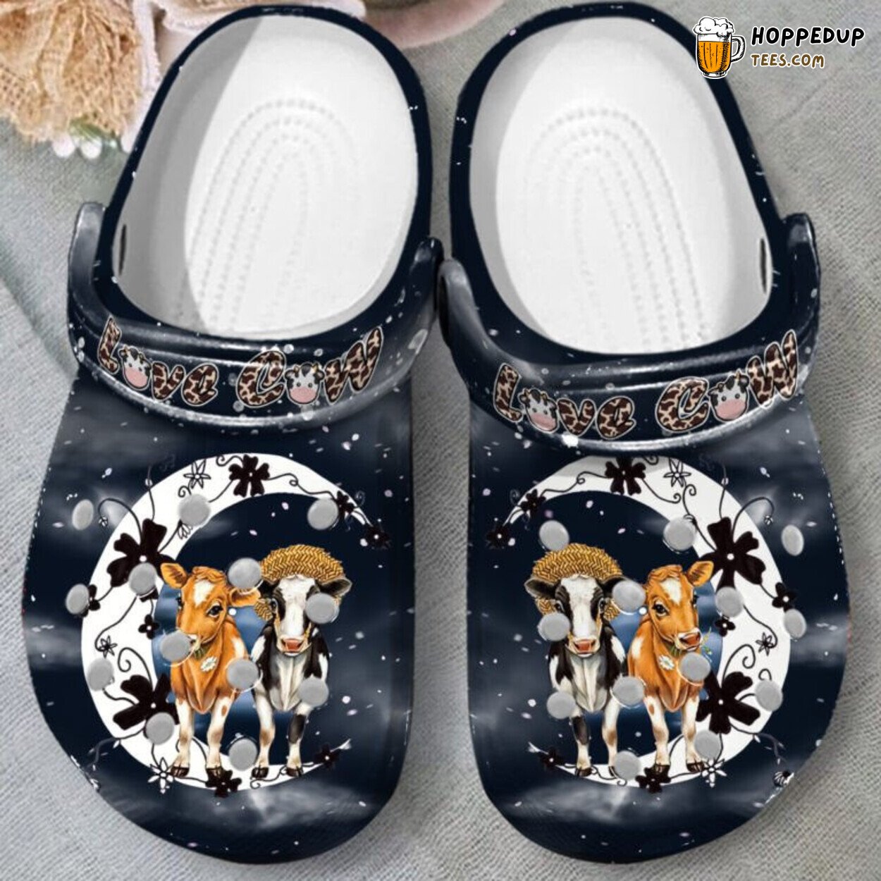 Cows Moonlight Theme Unique Gift Son Daughter Comfortable Clogs Shoes