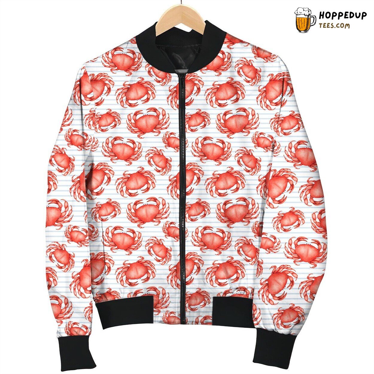 Crab Inspired Bomber Jacket Maritime Winter Warmth from Ocean’s Depths