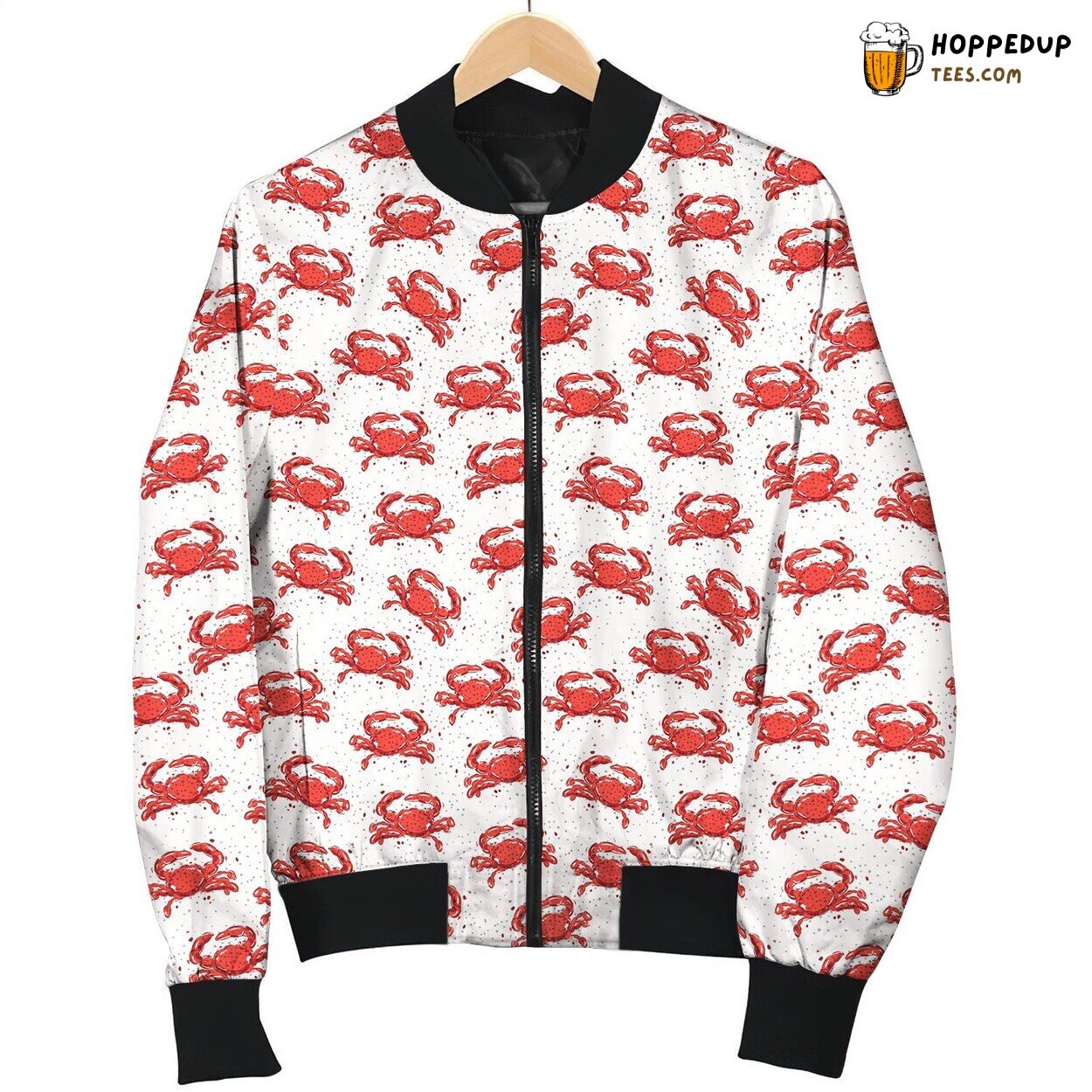 Crab Red Pattern Bomber Jacket