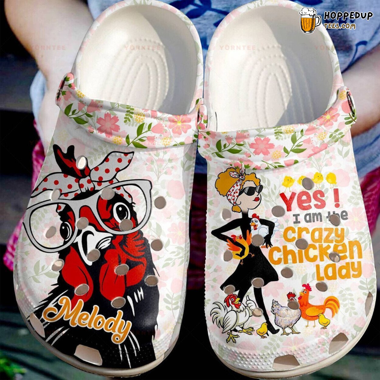 Crazy Chicken Lady Lover Gift Themed Comfortable Unique Rubber Clogs