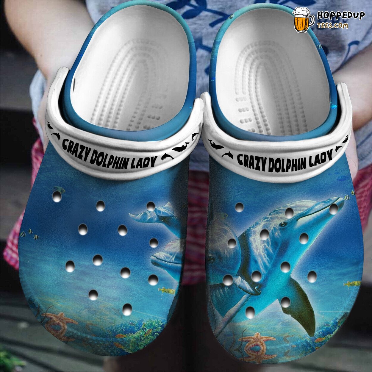 Crazy Dolphin Lazy Ocean Themed Comfortable Unique Design Clogs
