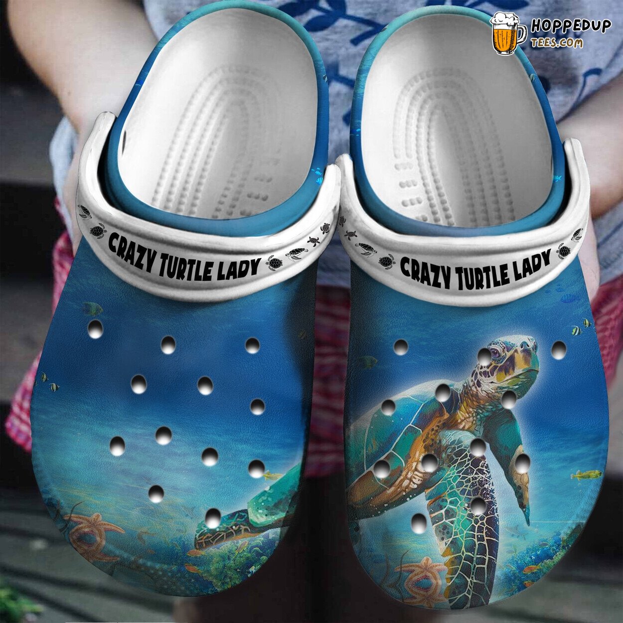 Crazy Turtle Lazy Ocean Adventure Themed Comfortable Clogs Shoes