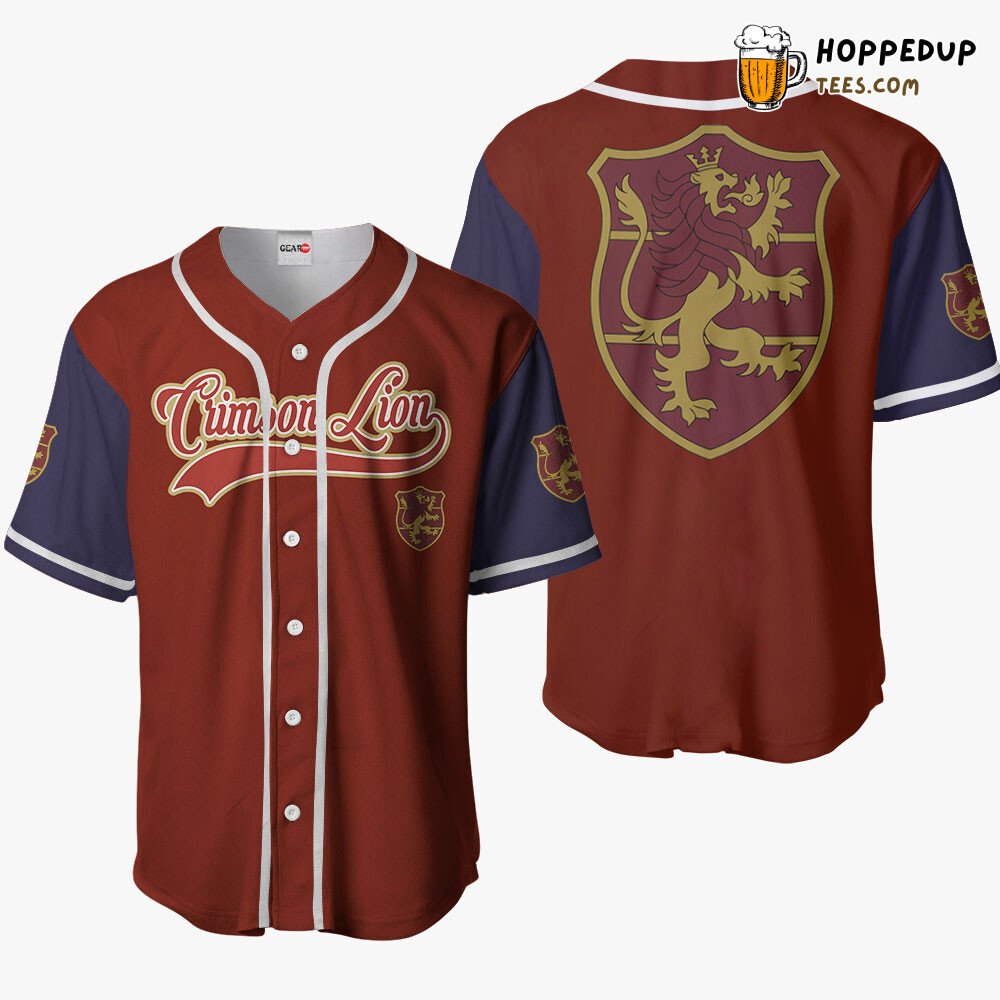 Crimson Lion Distinctive Anime Baseball Jersey Shirt Unique Style