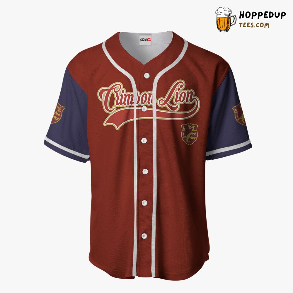 Crimson Lion Distinctive Anime Baseball Jersey Shirt Unique Style