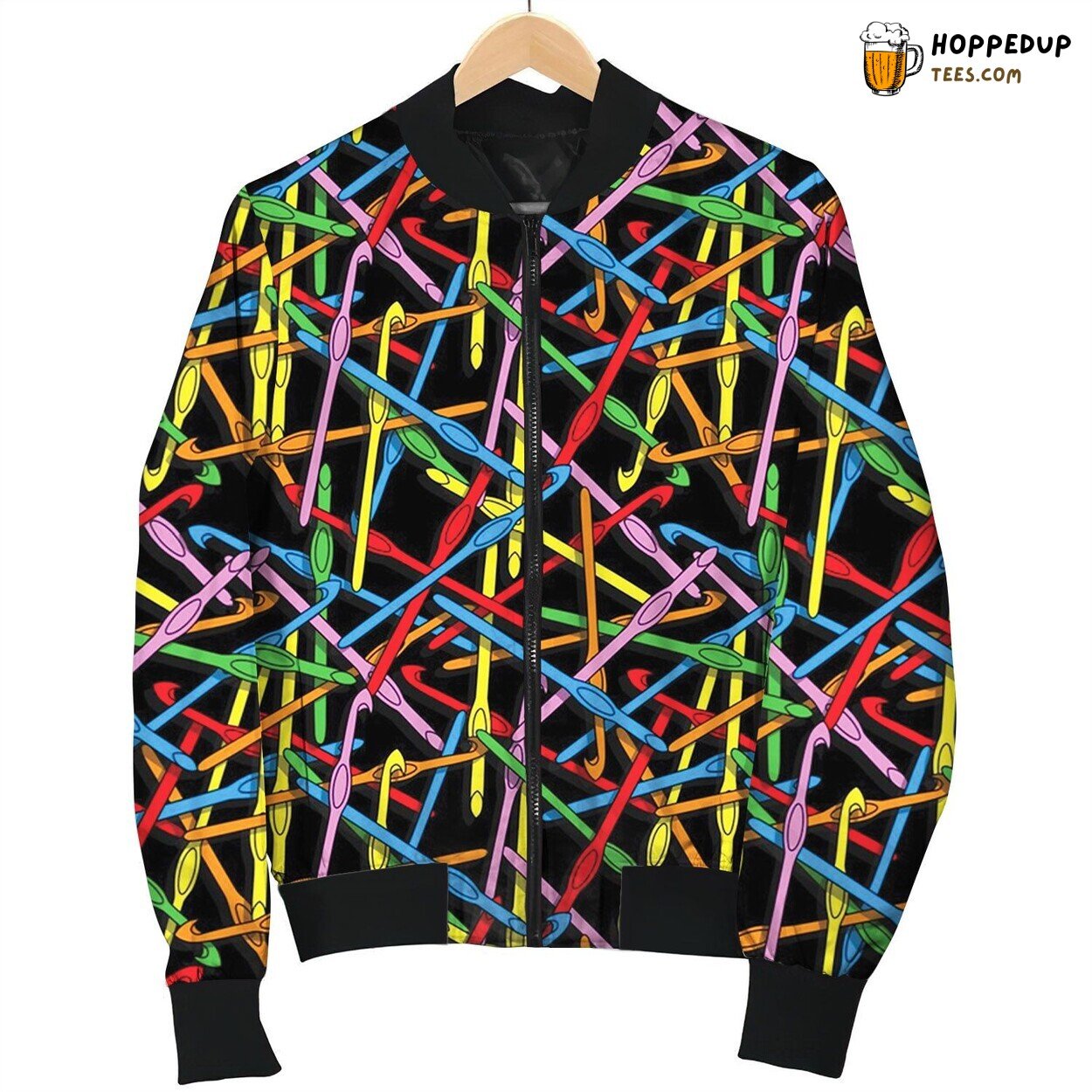 Crochet Knitting Needles Bomber Jacket