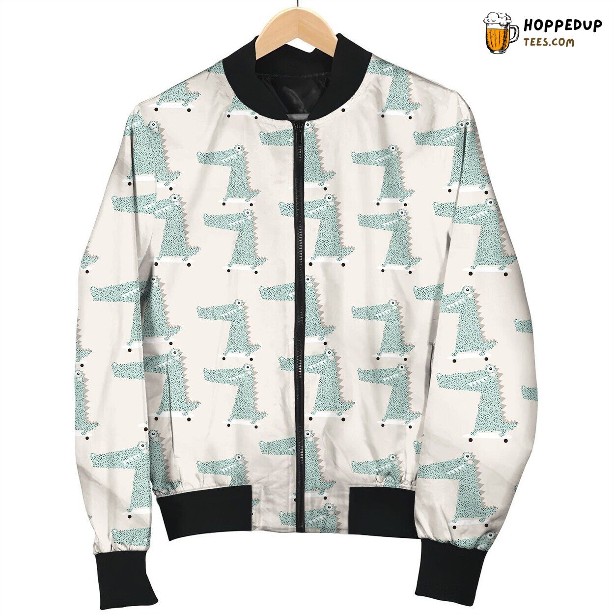 Crocodile Cute Pattern Bomber Jacket