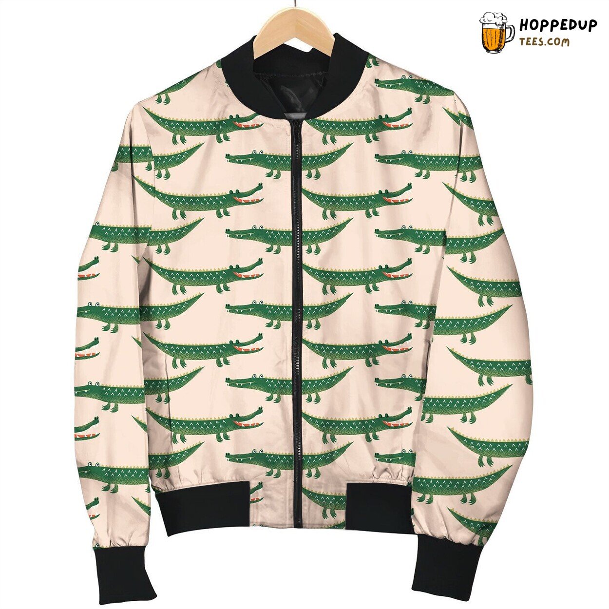 Crocodile Green Seamless Bomber Jacket