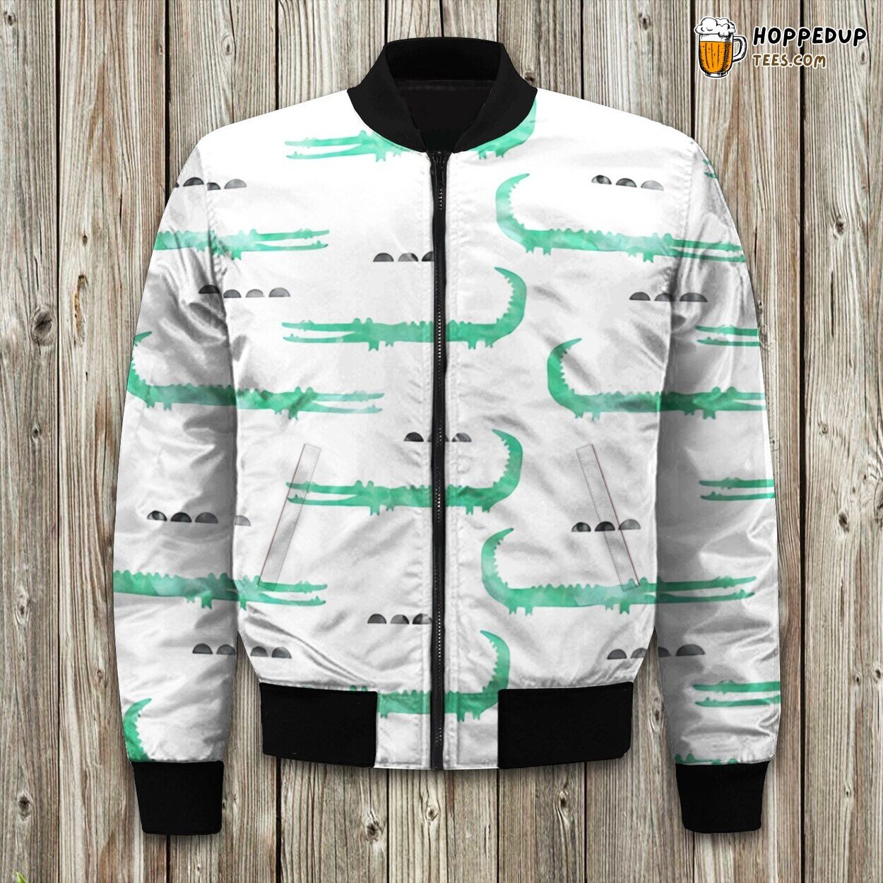 Crocodiles Watercolor Crocodile Bomber Jacket