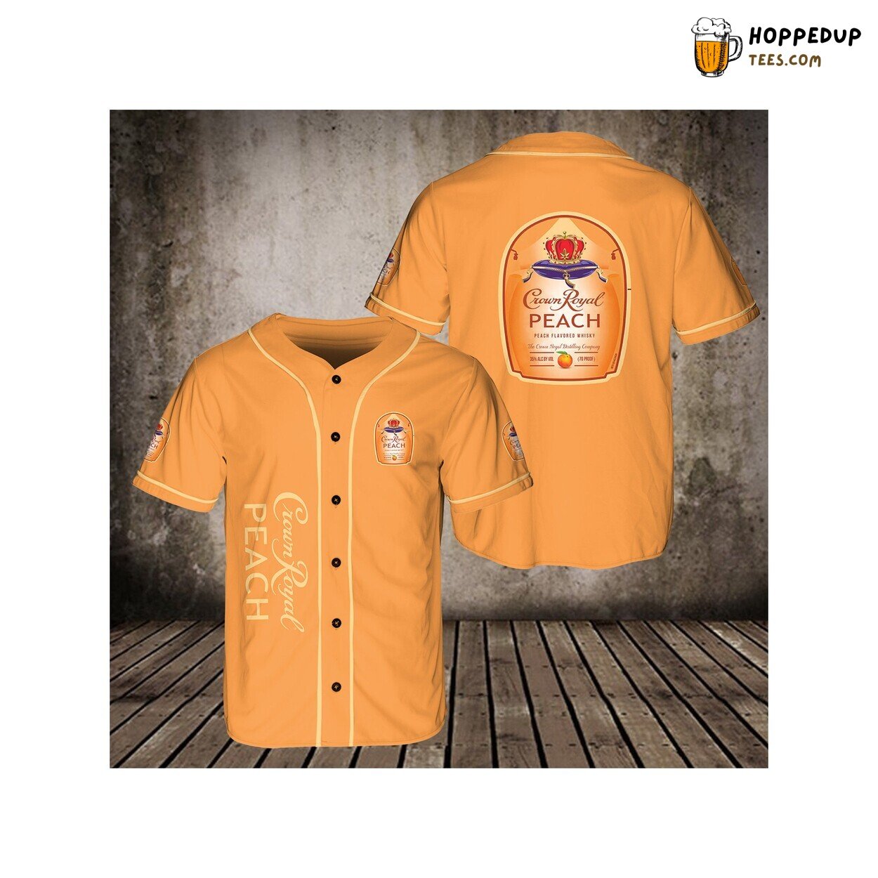 Crown Peach Baseball Jersey Shirt Beer Lovers Vodka 3D Unisex Gift Friends