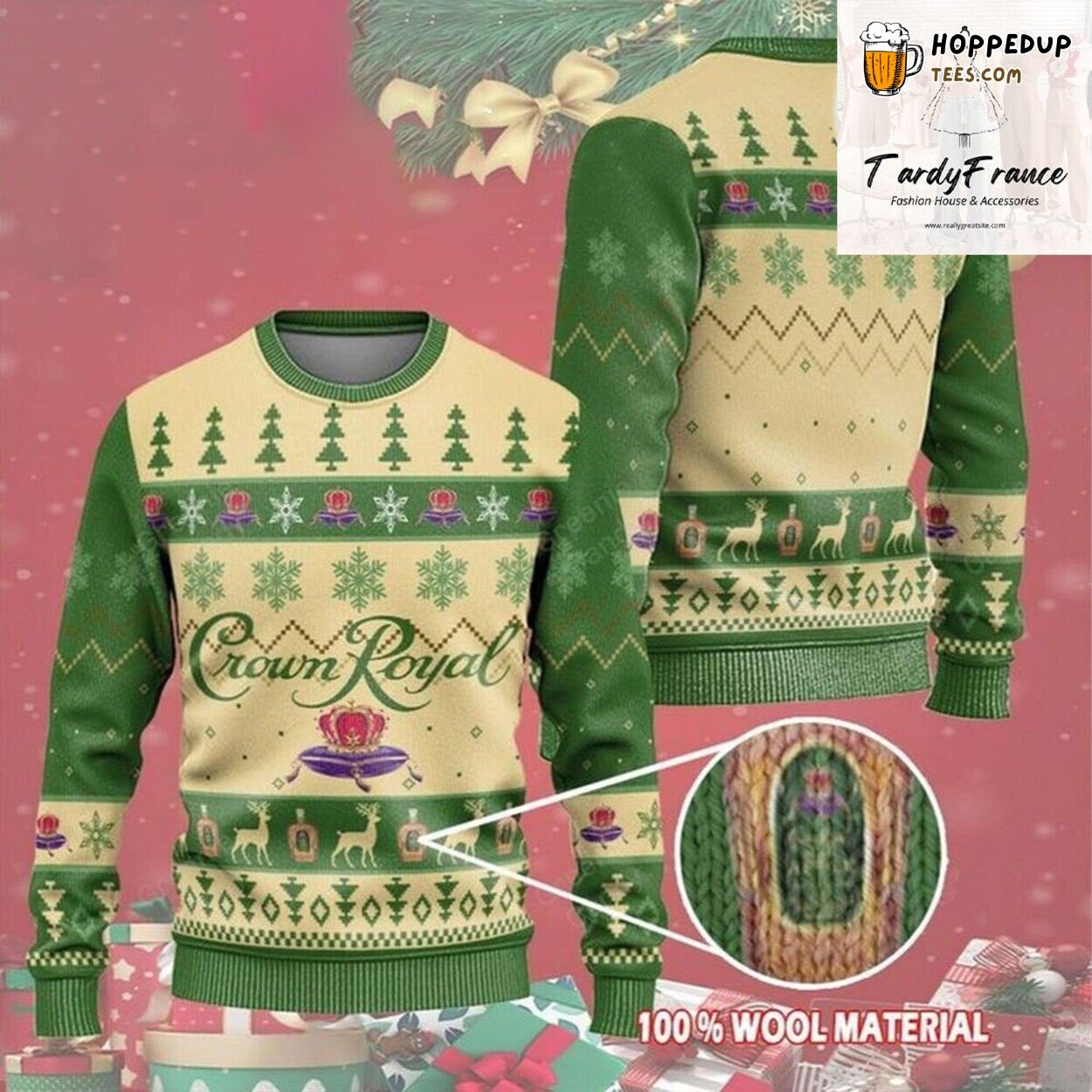 Crown Royal Black Unique Christmas Ugly Sweater Whiskey Men Festive