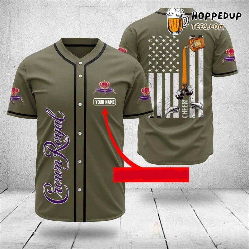 Crown Royal Cheer Theme Personalized Unique Distinct Baseball Jersey